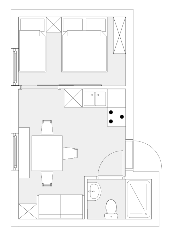 Grundriss Hütte Natur klein